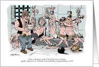 Fun colleague’s birthday from the group in the pit cartoon card