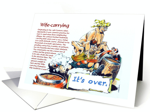 Amusing announcement of divorce from wife cartoon card (1415596)