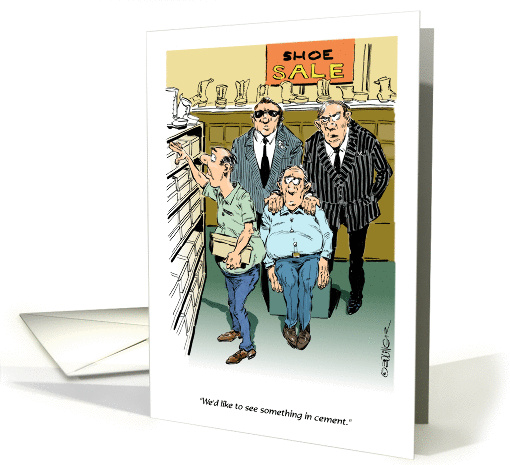 Humorous lukewarm we'll miss you goodbye from group cartoon card