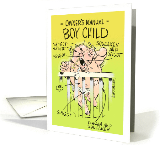 Fun blank all occasion owner's manual for boy child cartoon card