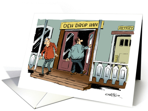 Funny invite out to celebrate someone's birthday cartoon card