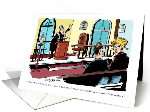 Amusing happy birthday cartoon for Church Secretary card (1418550)
