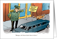 Humorous invitation to be a limo driver cartoon card