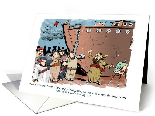 Humorous storm clouds and forgiveness cartoon card (1420688)