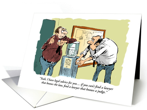 Lawyers and influence all occasion blank cartoon card (1422060)