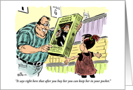 Blank any occasion buy a judge cartoon card
