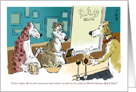 World Human Spirit Day with bar dogs cartoon card