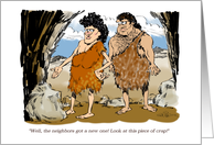 Invite to see remodeling and renovating your cave cartoon card