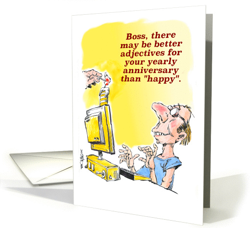 Annual birthday test for male boss cartoon card (1425036)