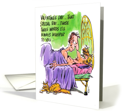 Fun 3 Little Sexy Words Whispered on Valentine's Day Cartoon card