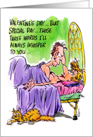 Fun 3 Little Sexy Words Whispered on Valentine’s Day Cartoon card