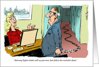 Amusing unchained lawyer retirement congrats cartoon card