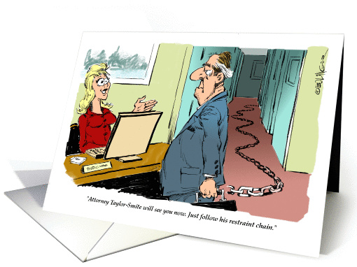 Amusing Father's Day greeting to hard-working lawyer cartoon card
