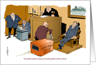 Amusing legal eagle happy birthday - courtroom cartoon card