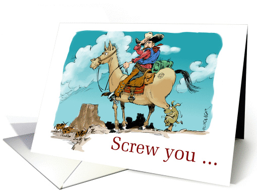 Amusing screw you and your horse cartoon card (1437112)