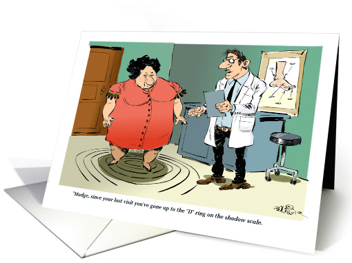 Weight loss announcement and the shadow scale cartoon card (1439644)