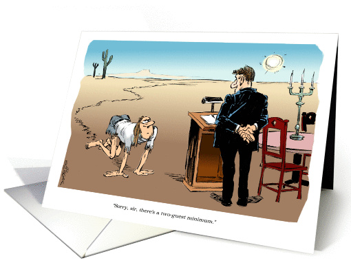 A desert crawler business lunch meeting invitation cartoon card