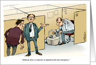 Amusing employee appreciation and thank you go-to guy cartoon card