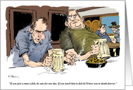 Amusing Happy Birthday to fisherman husband from wife cartoon card