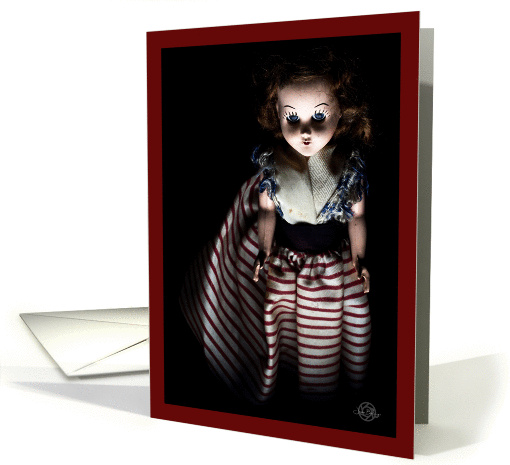 Scary witchy doll Ann and sexy Halloween husband spell card (1450916)