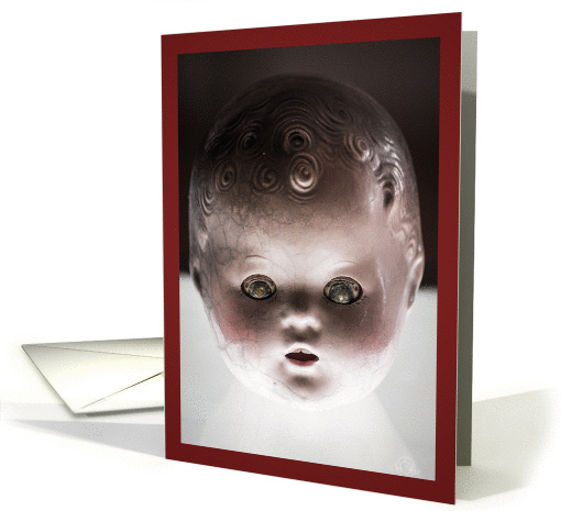 Little Billy floating head Halloween spooky and frightful note card