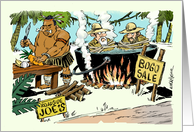 Blank any occasion cannibal and yard sale cartoon card