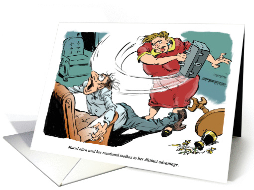 Amusing emotional toolbox blank all occasion cartoon card (1451522)