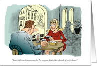 Amusing anniversary of first date cartoon card