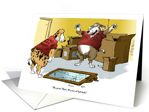 Encouragement and dog years bad luck note card (1454354)