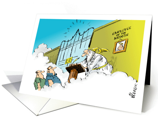 Humorous blank any occasion heaven's employee of the month card