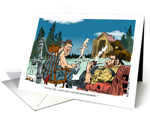 Amusing family reunion invitation and inbreeding cartoon card