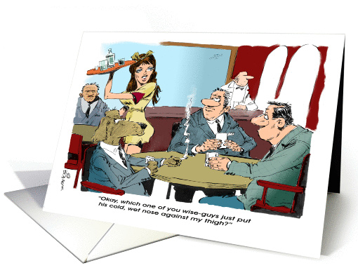 Be my date invitation and a promise of a warm, dry nose cartoon card