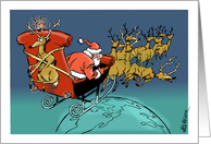 Fun Santa season’s greetings from an automotive/towing service card