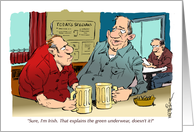 St. Patrick’s Day recovery sober and support cartoon card