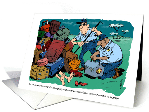 Amusing hang in there and cheer up under the load cartoon card