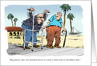 Amusing birthday card to a devilish male friend cartoon card