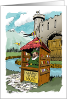 Amusing greetings from Happyville’s moat cartoon card