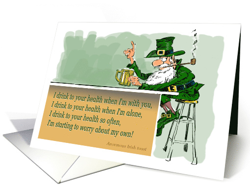 Irish toast on your Irish birthday cartoon - St. Patrick's Day card