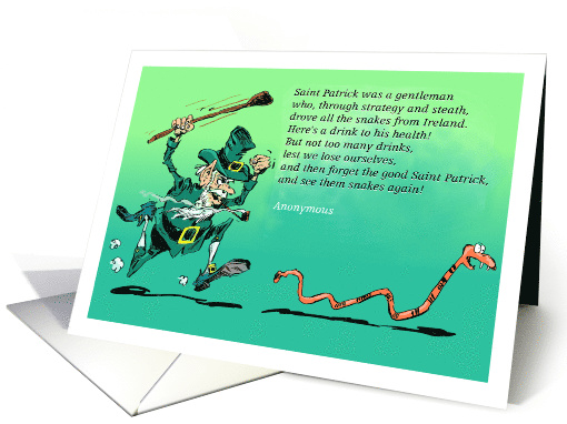 Amusing St. Partick's Day salute cartoon card (1467484)
