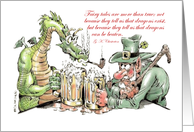 Humorous St. Patrick’s Day party invite - dragons & leprechauns card