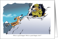 Amusing happy birthday to a good doggie cartoon card