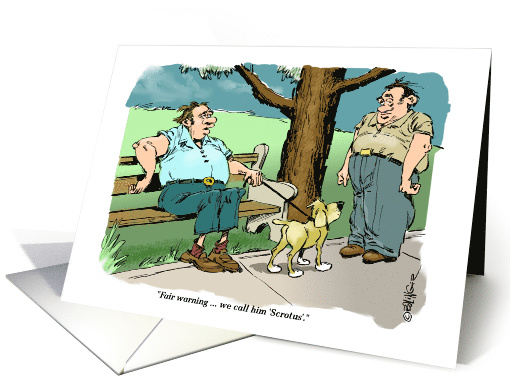 Amusing blank any occasion nickname for a dog cartoon card (1477060)