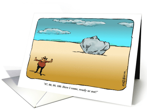 Cartoon hunt for that missing someone on their birthday card (1477628)
