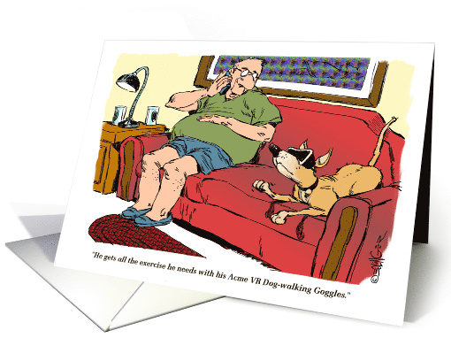 Fun Happy Birthday to human male from his dog cartoon card (1479350)