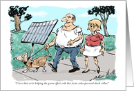 Solar-powered salute to Earth Day for a solar business cartoon card