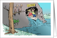 Humorous Friday the 13th caution for lovers cartoon card