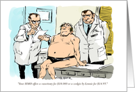 Humorous Get Well Vasectomy and Treatment Decision Cartoon card