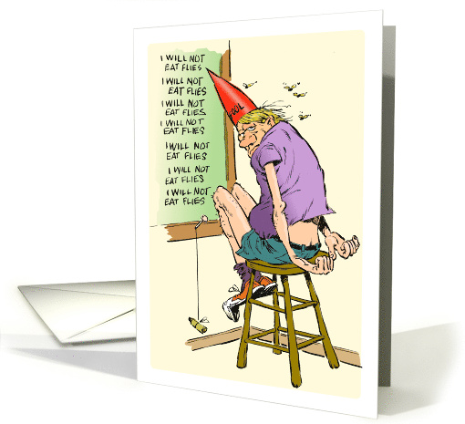 Amusing dunce in a corner blank any occasion cartoon card (1499692)