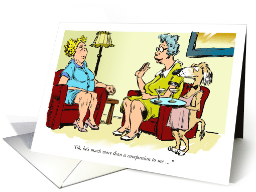 Fun Birthday Wish From Pet and Constant Companion Cartoon card