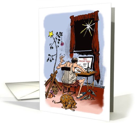 Amusing Two Front Teeth for Christmas Wish Cartoon card (1501458)